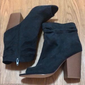 Black High Heel Booties. Size 10